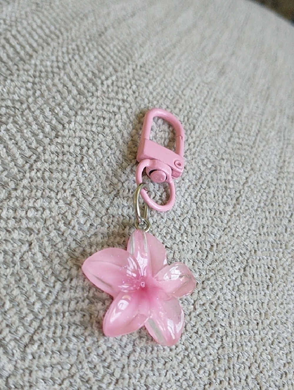 Pink Flower Keychain Clip - Kids Accessories